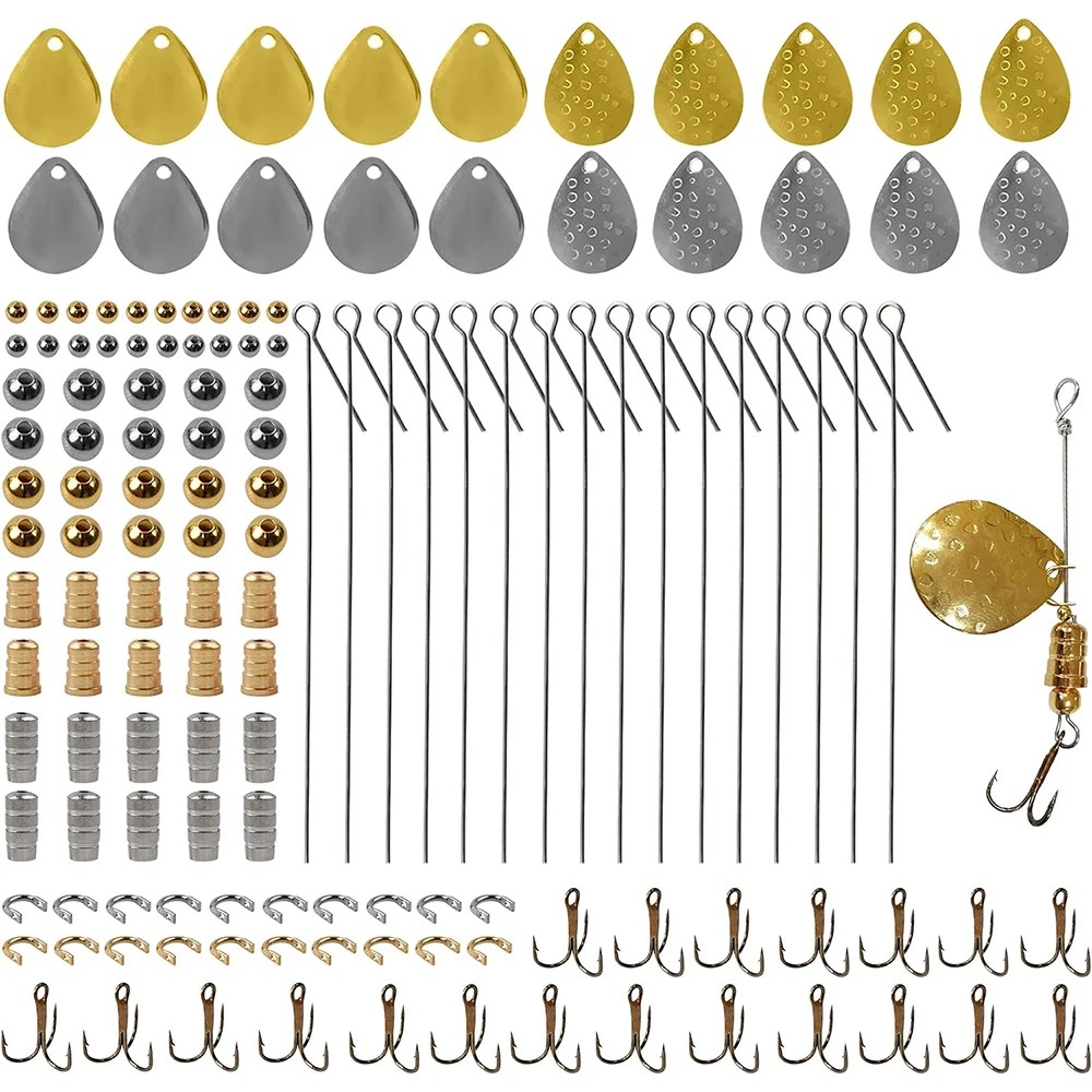 Fishing Hook Treble - キット、釣りのルアー、スプーンの装備、ブレードクランク、トレブルフック、釣りビーズ、140個