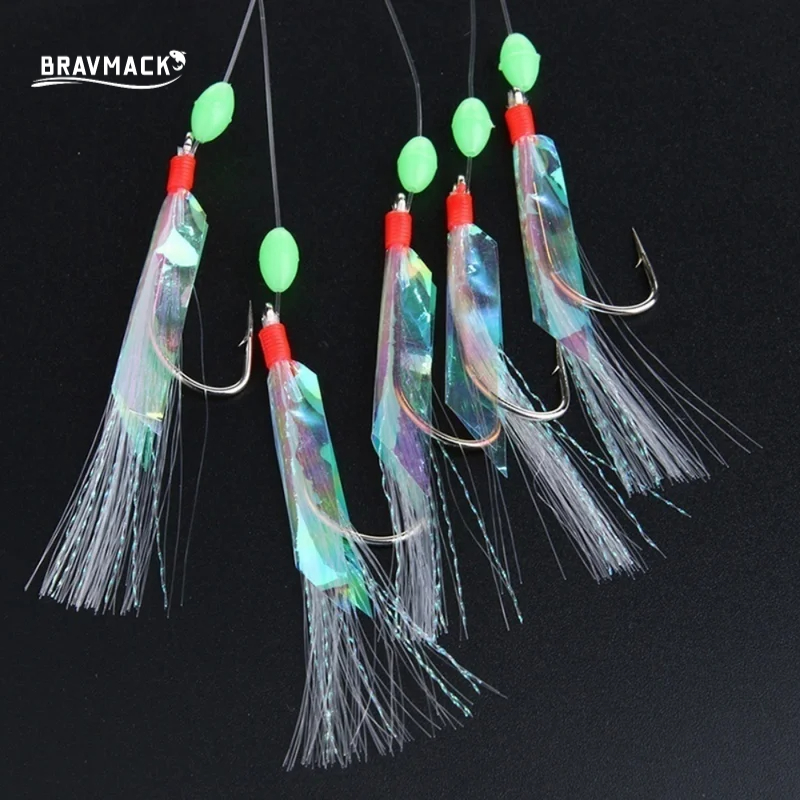 Fishing Hook Assortment - 5 ピース/セットマルチカラーソフトシルバースキン釣りルアーセット模造魚エビ餌クリスタル有刺フック付きさまざまな魚用