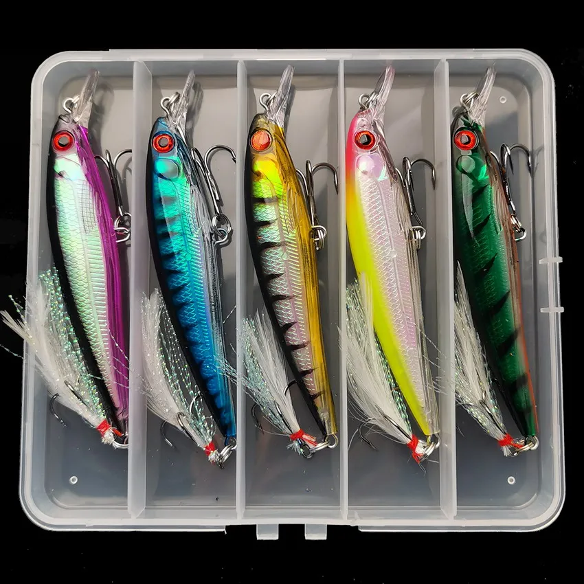 レーザー3Dアイズバイオニックミノー釣りルアー5個/箱 -  - Fishing Hook Treble のレビューと価格