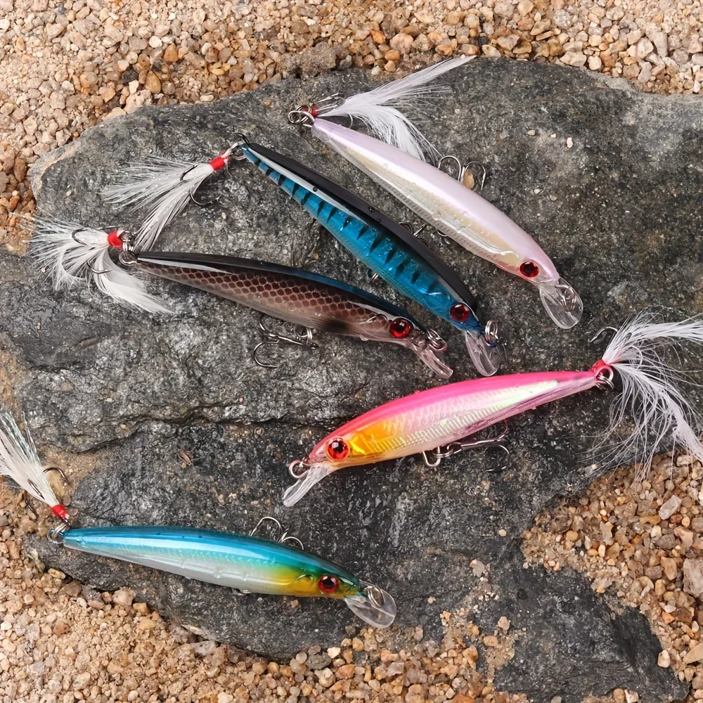 レーザー3Dアイズバイオニックミノー釣りルアー5個/箱 -  - Fishing Hook Treble のレビューと価格