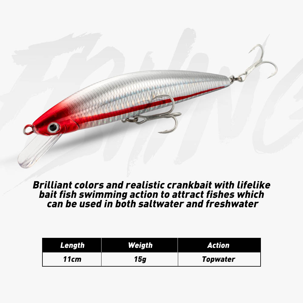 釣りルアーシンキングミノー 13 センチメートル 15 セン - Fishing Hook Treble のレビューと価格