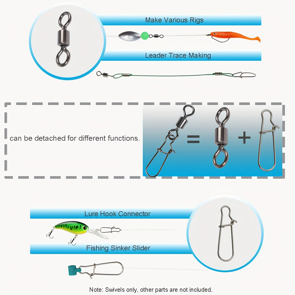 95/210個セット フィッシングコネクターギアキット 2- - Fishing Hook Stainless Steel のレビューと価格