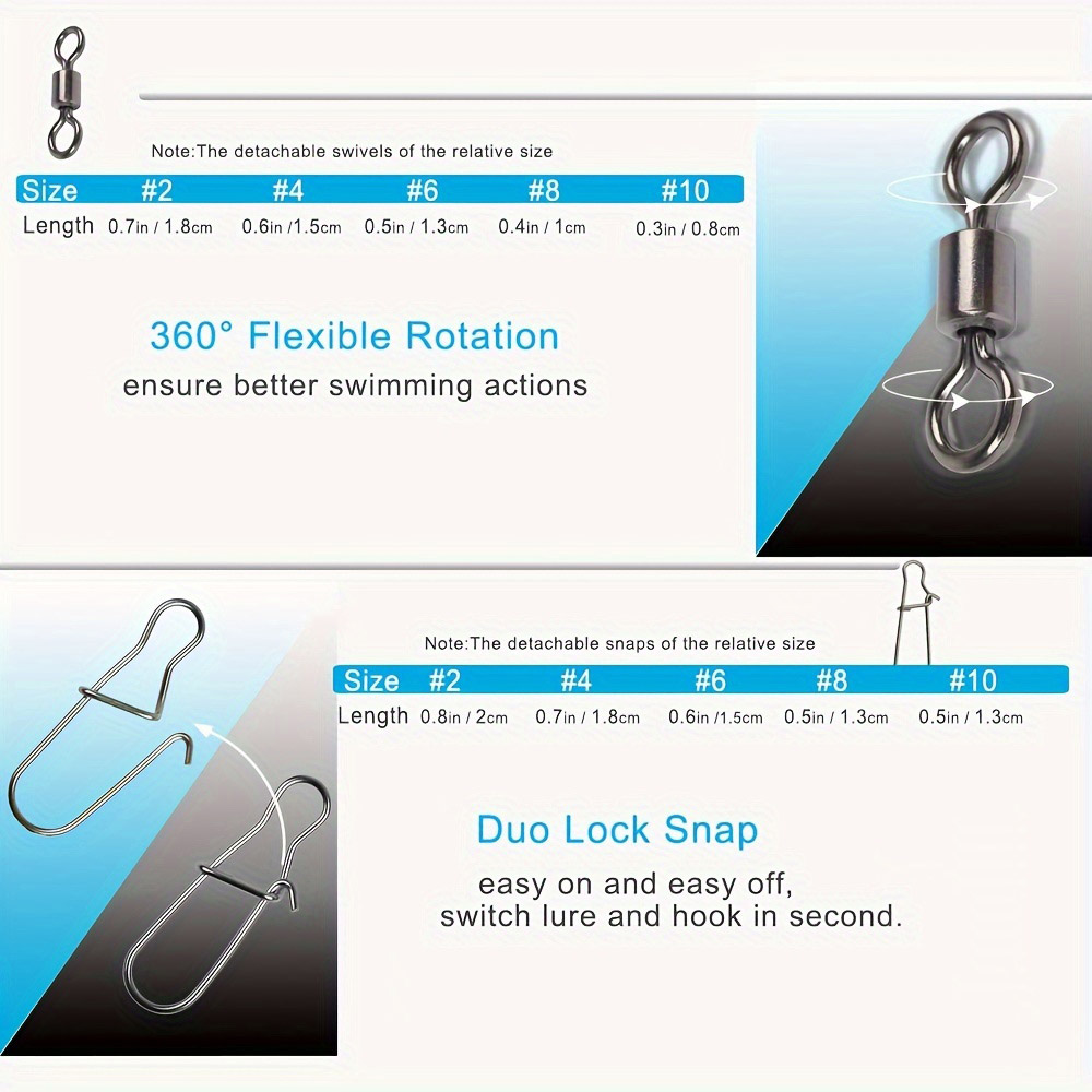 95/210個セット フィッシングコネクターギアキット 2- - Fishing Hook Stainless Steel のレビューと価格