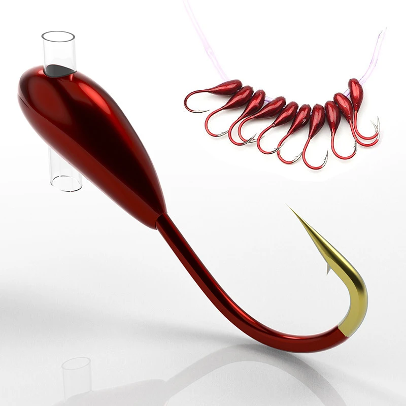 10/20 個冬氷釣りフック高炭素鋼有刺鉄線転倒フックジグヘ - Fishing Hook Assortment のレビューと価格