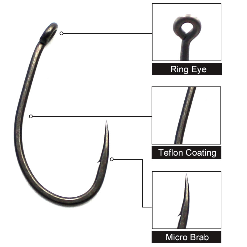 20 ピース/ロット鯉釣り PTFE コーティング有刺フック - Fishing Hook Assortment のレビューと価格