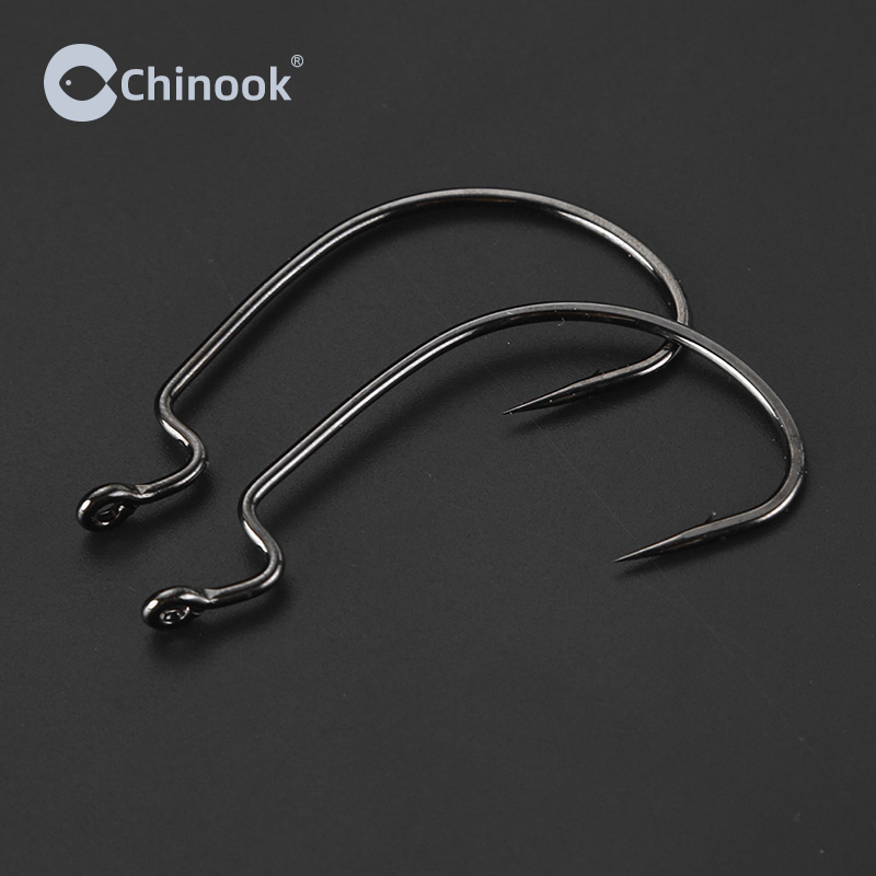 チヌーク 20個入り ワイドワーム テキサンフック カーボン - Fishing Hook Barbless のレビューと価格