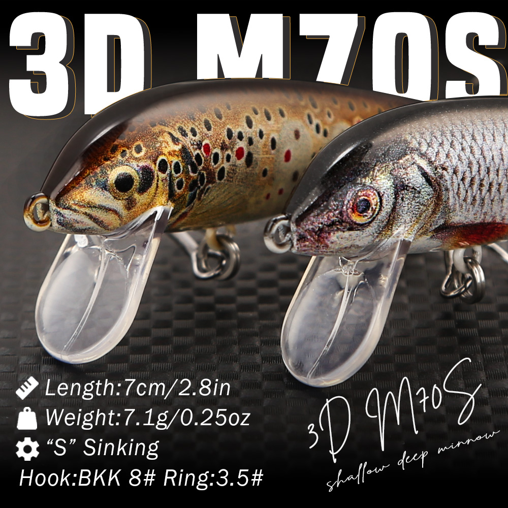 B&U シンキングミノー釣り用ルアー、3D リアルな遠投ハー - Fishing Hook Treble のレビューと価格