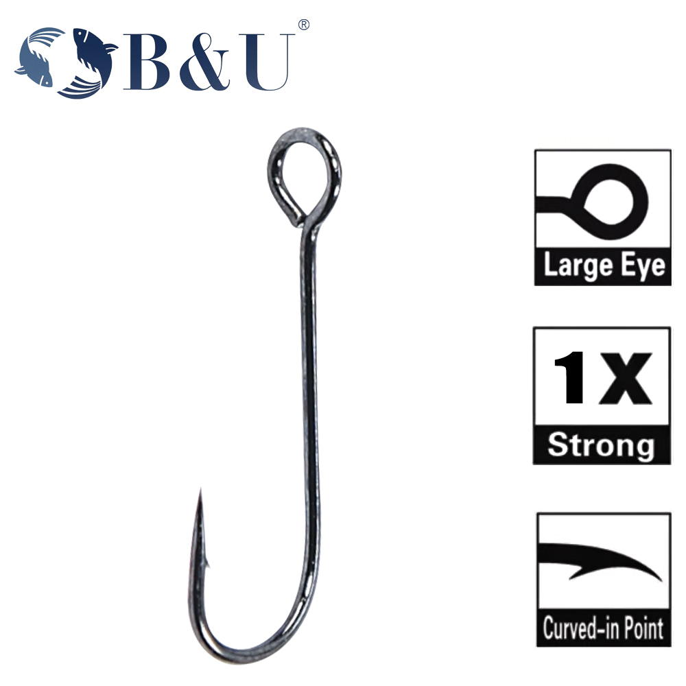 B&U 20個入り釣り針 ビッグアイズリング カーボンスチー - Fishing Hook Barbless のレビューと価格