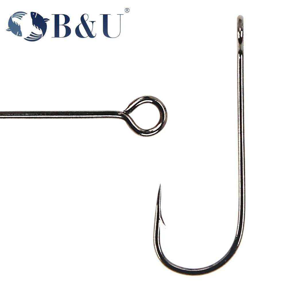 B&U 20個入り釣り針 ビッグアイズリング カーボンスチー - Fishing Hook Barbless のレビューと価格