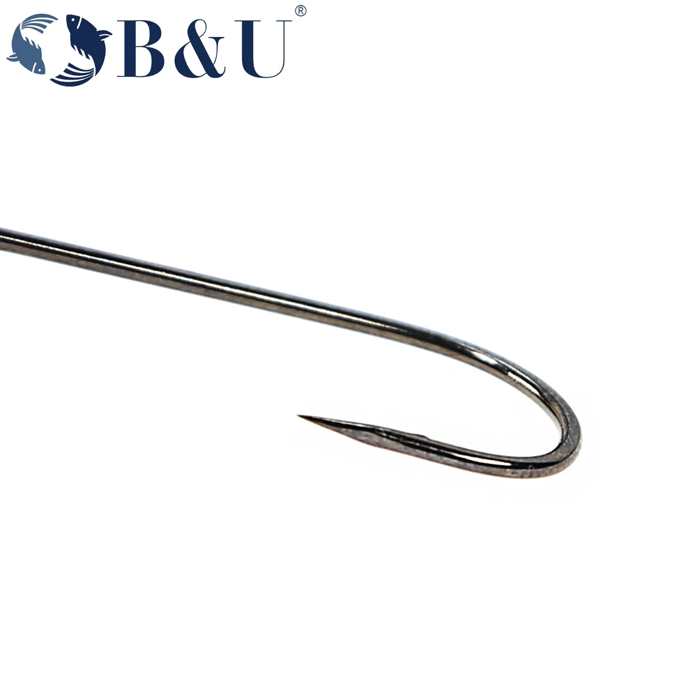 B&U 20個入り釣り針 ビッグアイズリング カーボンスチー - Fishing Hook Barbless のレビューと価格