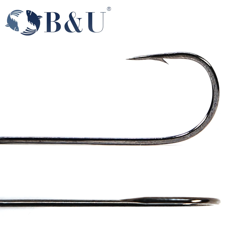 B&U 20個入り釣り針 ビッグアイズリング カーボンスチー - Fishing Hook Barbless のレビューと価格