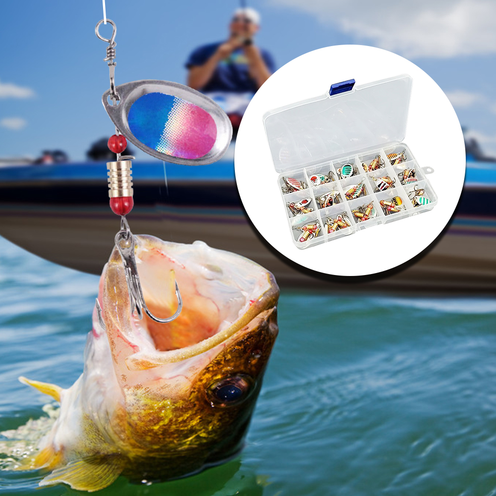 30個入りメタルスプーンスピナーフィッシングルアー、トレブル - Fishing Hook Treble のレビューと価格